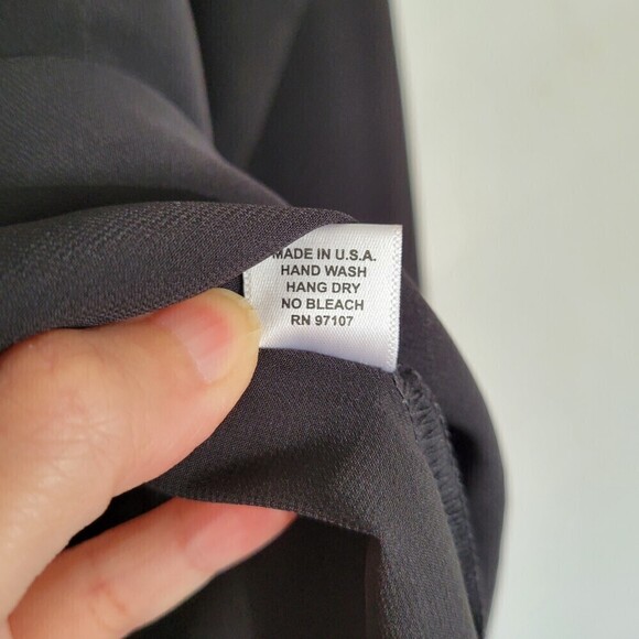 NEW A'Nue Ligne Black Long Sleeve Semi Sheer Tunic Blouse Top Size Small - Picture 10 of 11